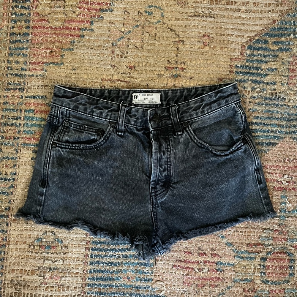Free People Size 25 black denim shorts!